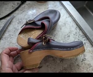 Swen Leather Shoes Vintage 11-11.5 Clogs. 1970 Sz 28 Kids